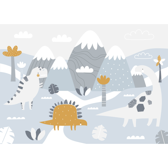 Carta da parati panoramica per bambini - Dinosauri