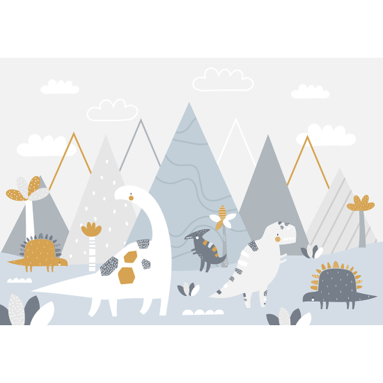 Carta da parati panoramica per bambini - Dinosauri