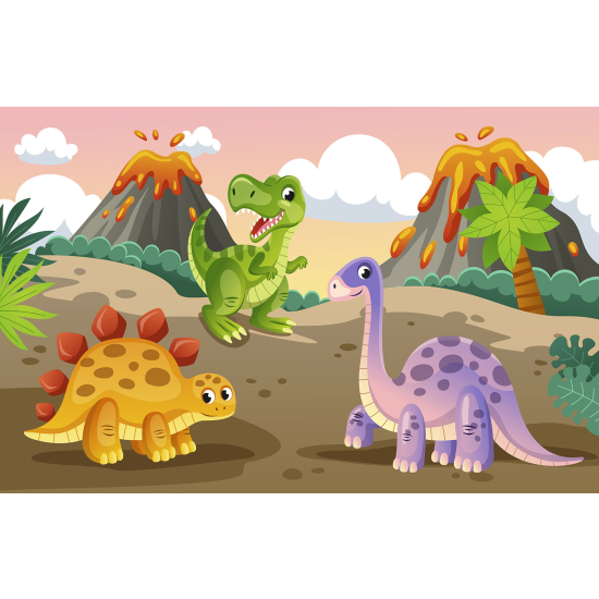 Carta da parati panoramica per bambini - Dinosauri