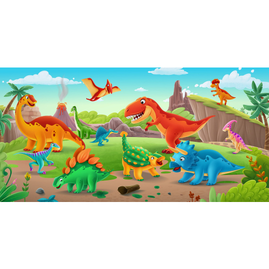 Carta da parati panoramica per bambini - Dinosauri