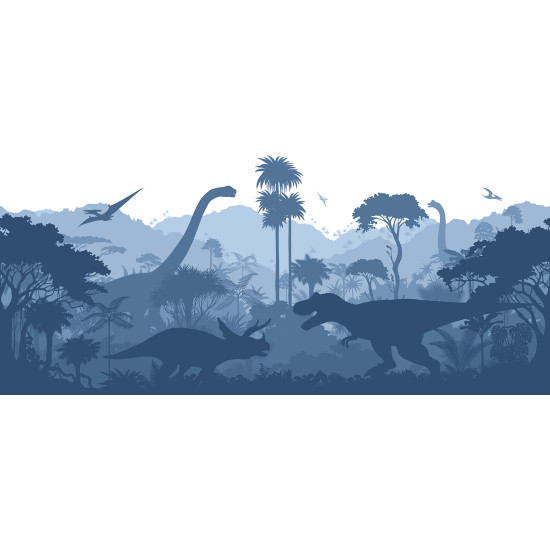 Carta da parati panoramica per bambini - Dinosauri