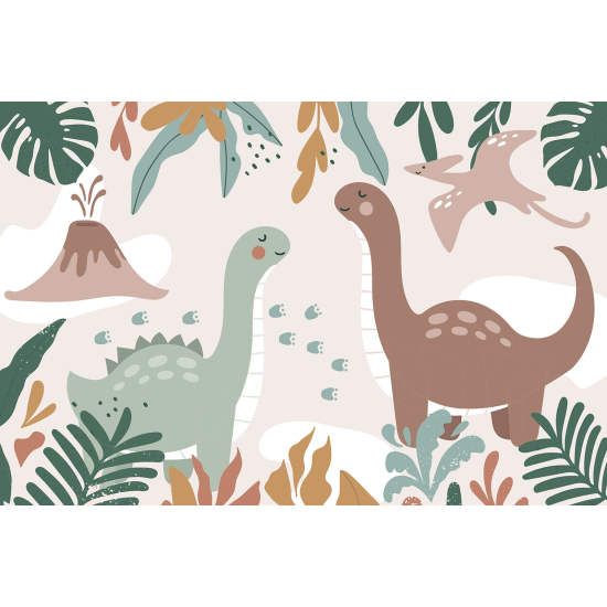 Carta da parati panoramica per bambini - Dinosauri