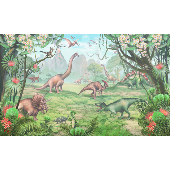 Carta da parati panoramica per bambini - Dinosauri