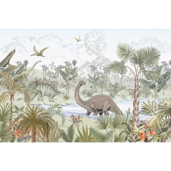 Carta da parati panoramica per bambini - Dinosauri