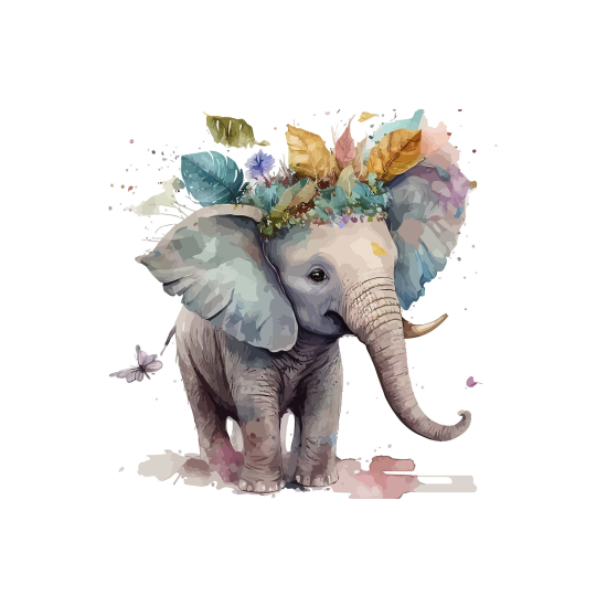 Carta da parati panoramica per bambini - Elefante