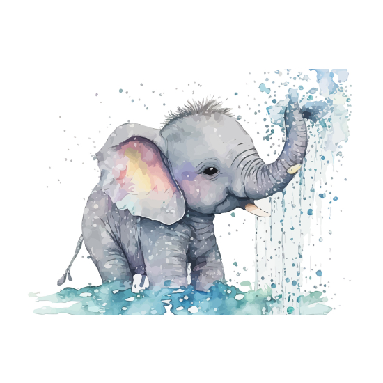 Carta da parati panoramica per bambini - Elefante