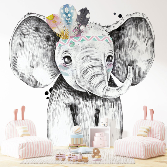 Carta da parati panoramica per bambini - Elefante indiano