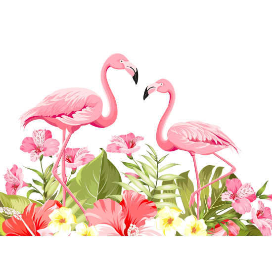 Carta da parati panoramica per bambini - Fenicotteri Rosa