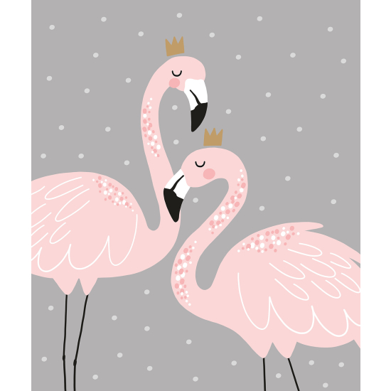 Carta da parati panoramica per bambini - Fenicotteri Rosa