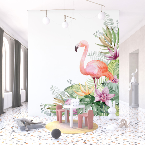 Carta da parati panoramica per bambini - Fenicottero rosa