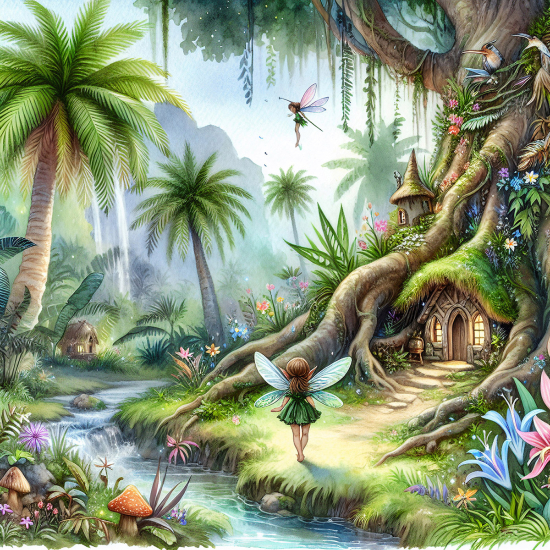 Carta da parati panoramica per bambini - Fiabesca