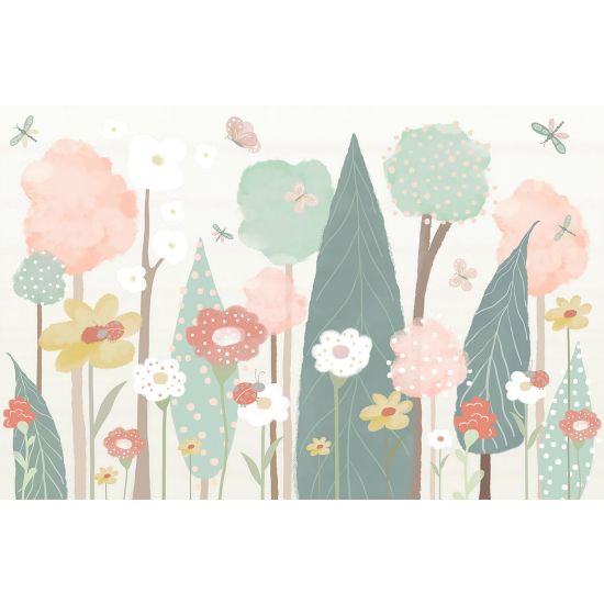 Carta da parati panoramica per bambini - Fiori
