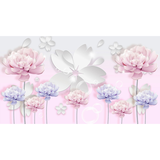 Carta da parati panoramica per bambini - Fiori Effetto 3D
