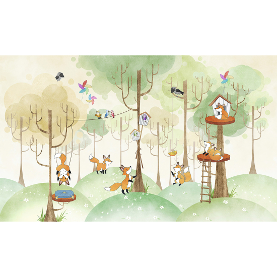 Carta da parati panoramica per bambini - Foresta