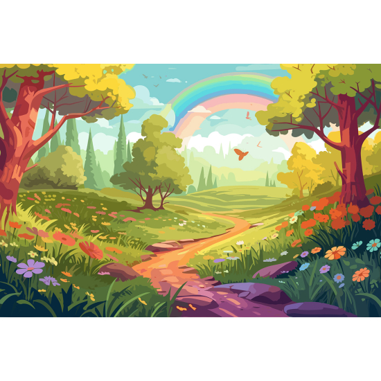 Carta da parati panoramica per bambini - Foresta Magica