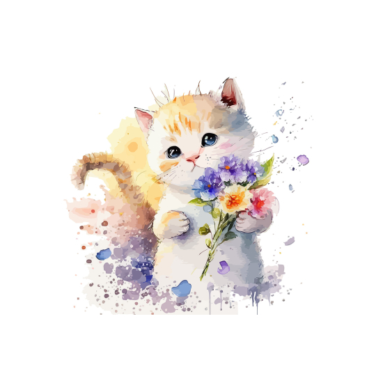 Carta da parati panoramica per bambini - Gattino