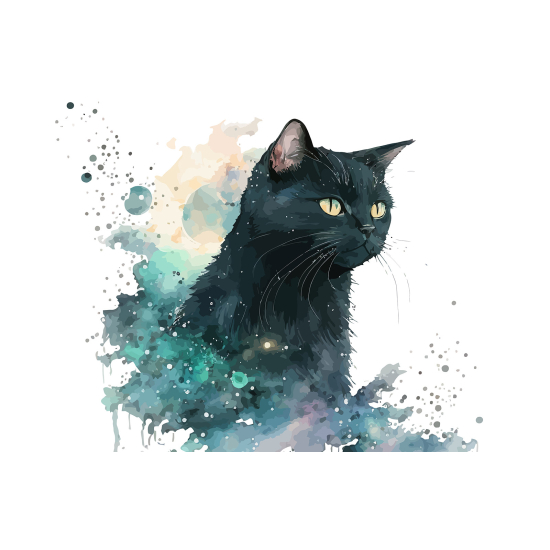 Carta da parati panoramica per bambini - Gatto Nero