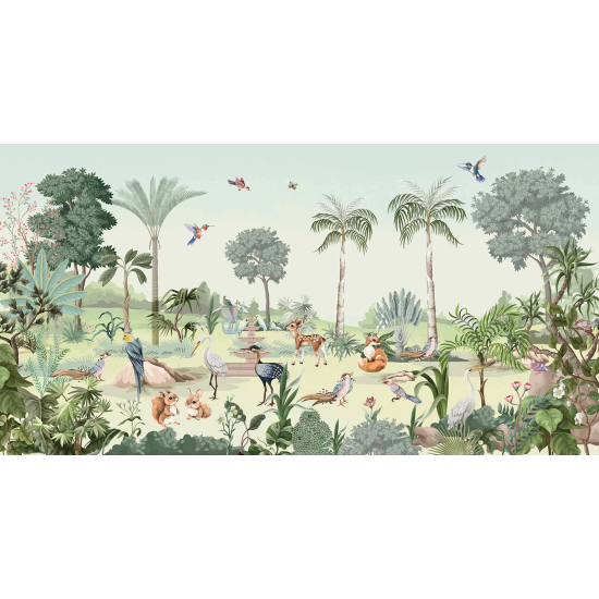 Carta da parati panoramica per bambini - Giardino Animali