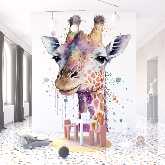 Carta da parati panoramica per bambini - Giraffa