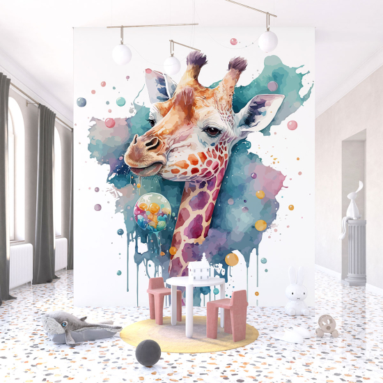 Carta da parati panoramica per bambini - Giraffa