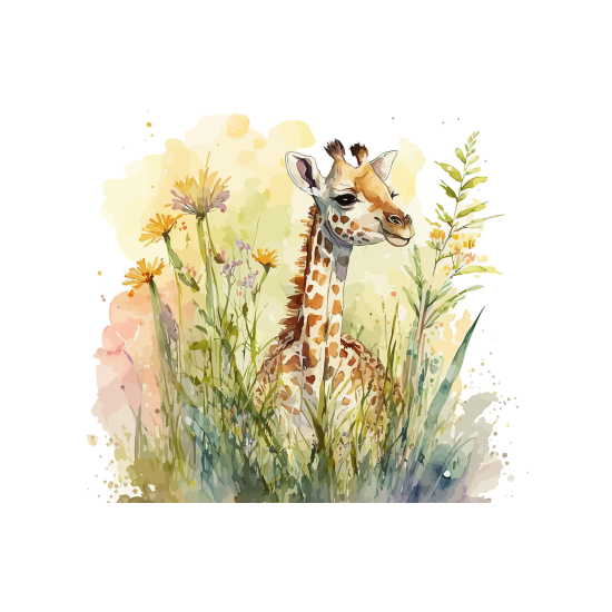Carta da parati panoramica per bambini - Giraffa