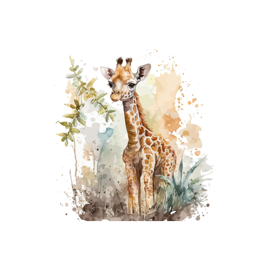 Carta da parati panoramica per bambini - Giraffa