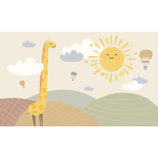 Carta da parati panoramica per bambini - Giraffa
