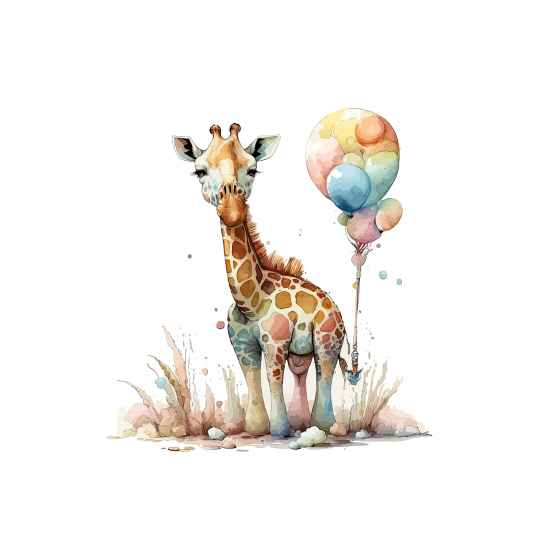 Carta da parati panoramica per bambini - Giraffa Palloncino