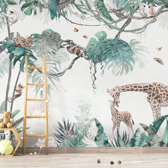 Carta da parati panoramica per bambini - Giraffe