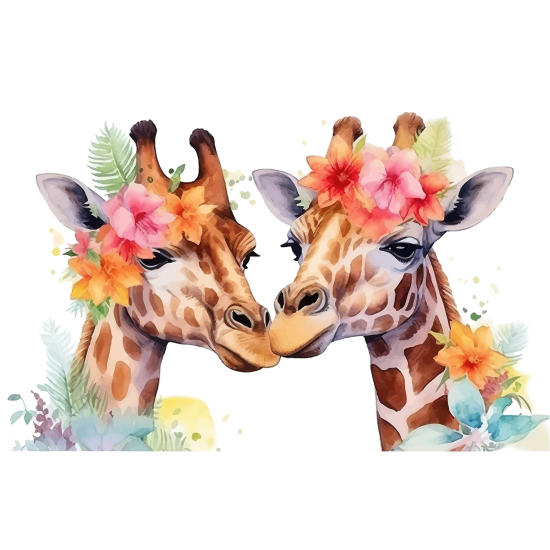 Carta da parati panoramica per bambini - Giraffe