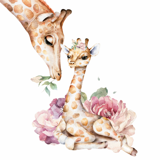 Carta da parati panoramica per bambini - Giraffe