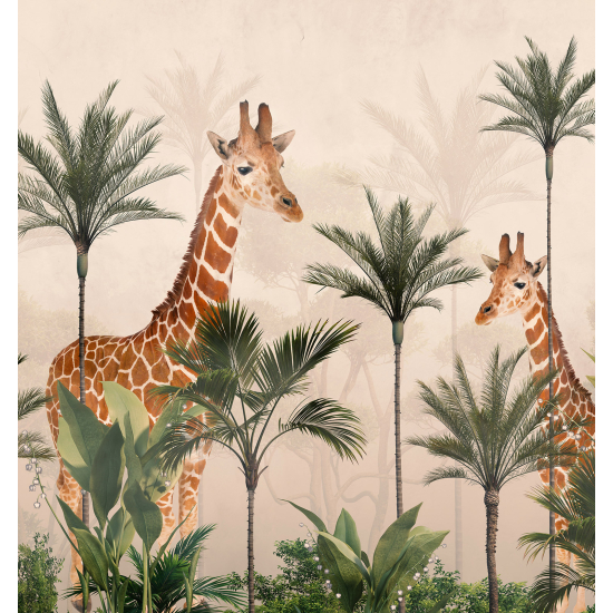 Carta da parati panoramica per bambini - Giraffe