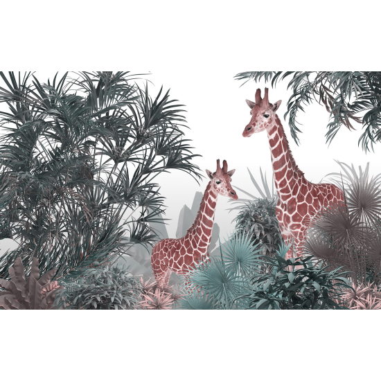Carta da parati panoramica per bambini - Giraffe