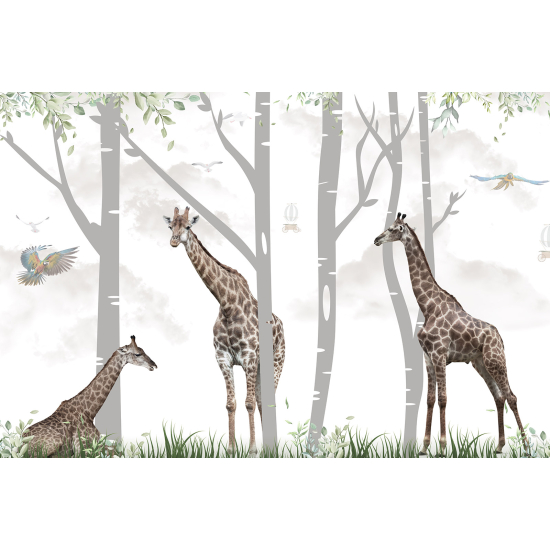 Carta da parati panoramica per bambini - Giraffe