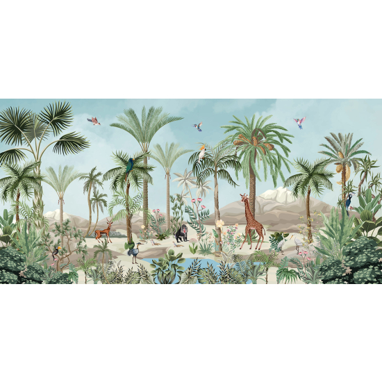 Carta da parati panoramica per bambini - Giungla Animali