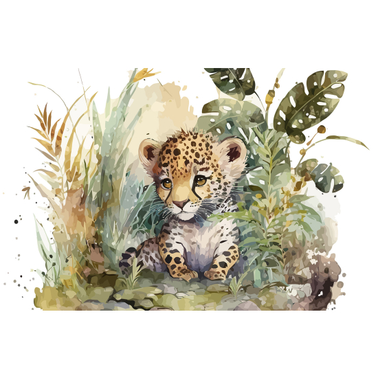 Carta da parati panoramica per bambini - Leopardo