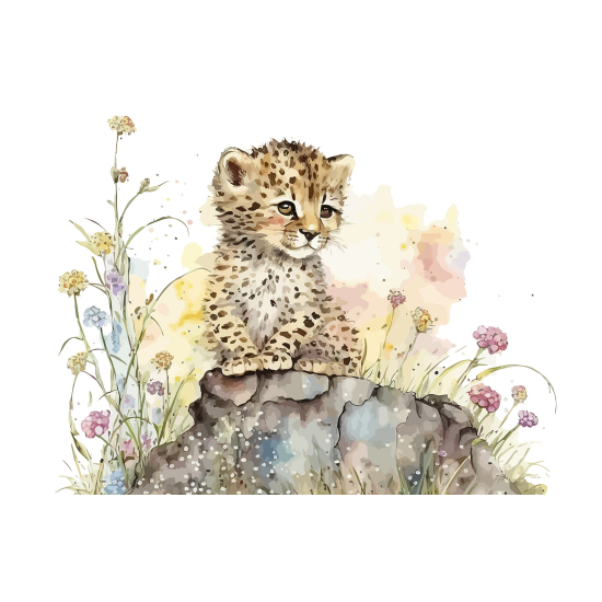 Carta da parati panoramica per bambini - Leopardo