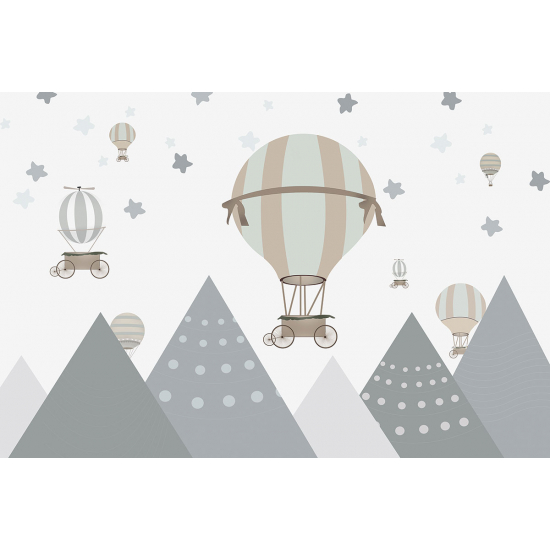 Carta da parati panoramica per bambini - Mongolfiere