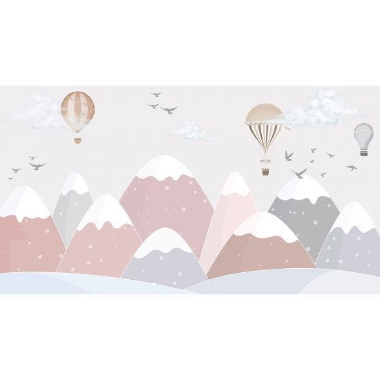 Carta da parati panoramica per bambini - Mongolfiere