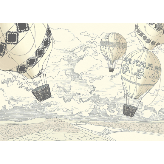Carta da parati panoramica per bambini - Mongolfiere