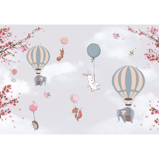 Carta da parati panoramica per bambini - Mongolfiere