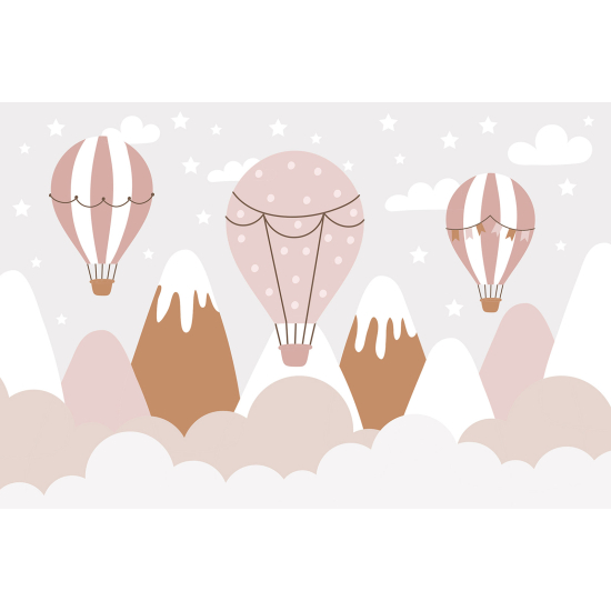 Carta da parati panoramica per bambini - Mongolfiere