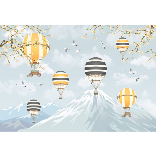 Carta da parati panoramica per bambini - Mongolfiere
