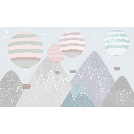 Carta da parati panoramica per bambini - Mongolfiere