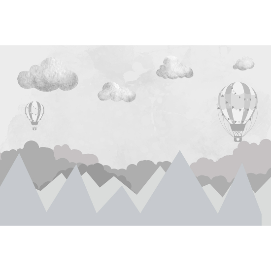 Carta da parati panoramica per bambini - Mongolfiere