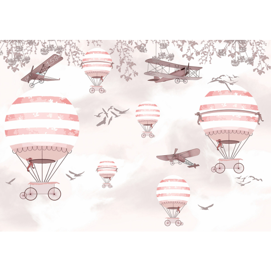 Carta da parati panoramica per bambini - Mongolfiere