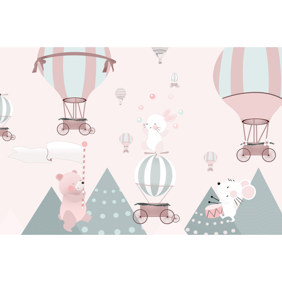 Carta da parati panoramica per bambini - Mongolfiere