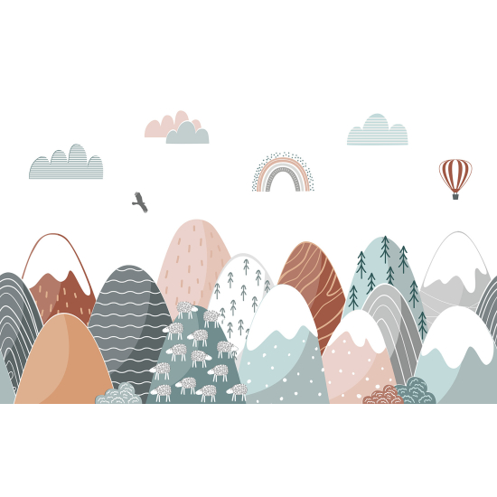 Carta da parati panoramica per bambini - Montagne