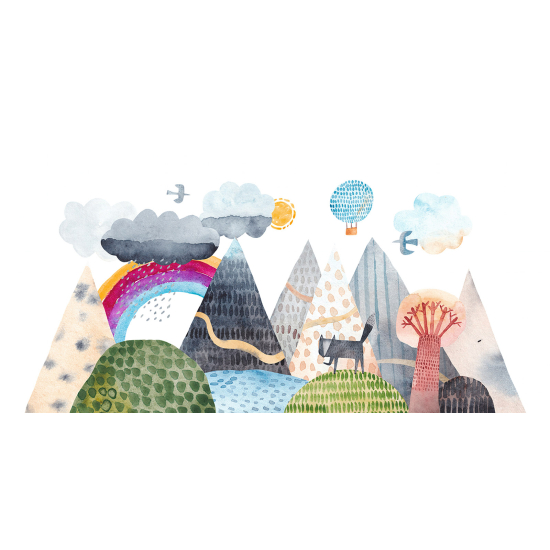 Carta da parati panoramica per bambini - Montagne