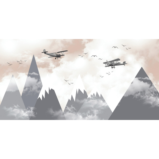 Carta da parati panoramica per bambini - Montagne Aerei
